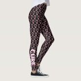Pink Volleyball Custom Team Name and Player Number Leggings