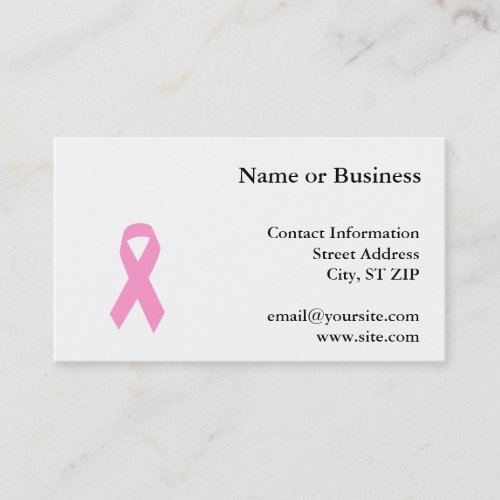 Pink Awareness Ribbon Business Card Template
