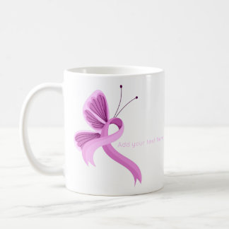 Pink Awareness Ribbon Butterfly  Coffee Mug