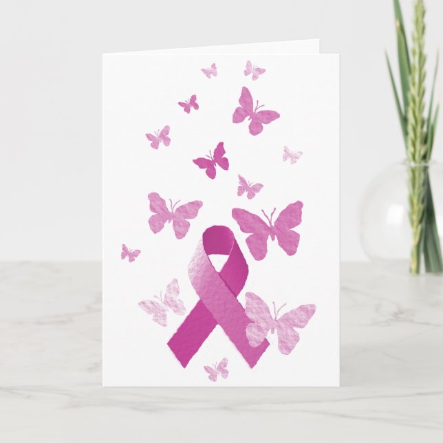 Pink Awareness Ribbon Card (Front)