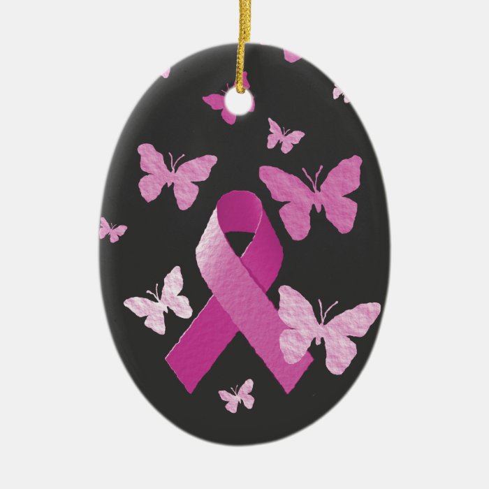 Pink Awareness Ribbon Christmas Tree Ornament