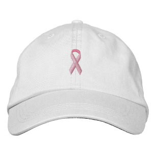 Pink Awareness Ribbon Embroidered Baseball Cap