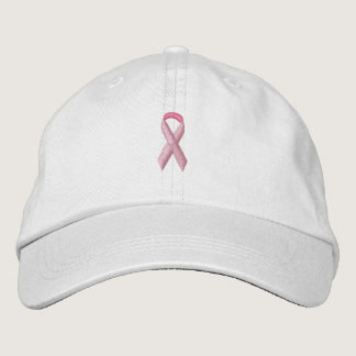 Pink Awareness Ribbon Embroidered Baseball Cap