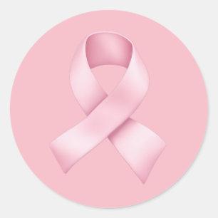 Pink Awareness Ribbon Emoji Classic Round Sticker