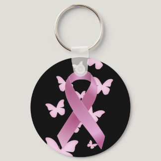 Pink Awareness Ribbon Keychain