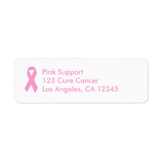 Pink Awareness Ribbon Label