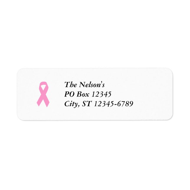 Pink Awareness Ribbon Label (Front)