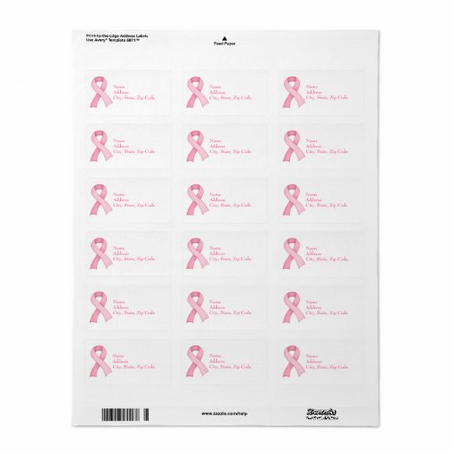 Pink Awareness Ribbon Labels 0001 | Zazzle