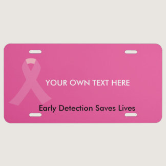 Pink Awareness Ribbon License Plate