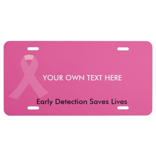 Pink Awareness Ribbon License Plate