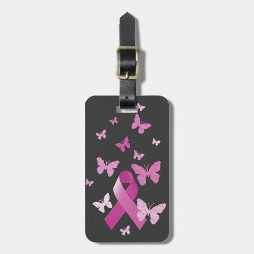 Pink Awareness Ribbon Luggage Tag
