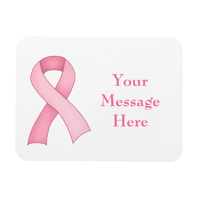Pink Awareness Ribbon Magnet 0004 (Horizontal)