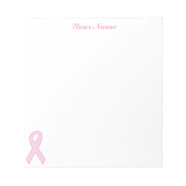 Pink Awareness Ribbon Notepad (Front)