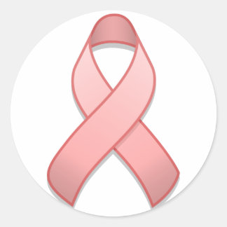 Pink Awareness Ribbon Round Sticker