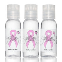 Pink Awareness Ribbon with Butterfly Hand Sanitizer