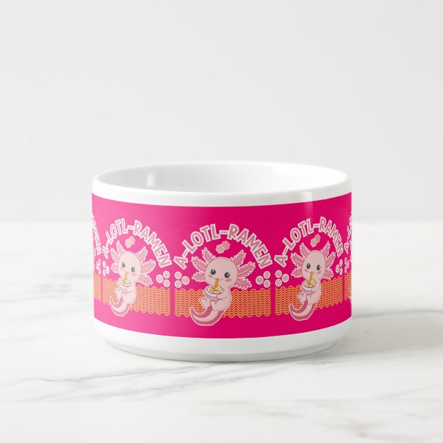 Pink Axolotl Funny A Lotl Ramen Bowl (Center)