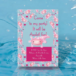 Pink Axolotl Invitation