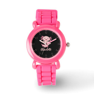 Pink Axolotl Monogram Name Watch