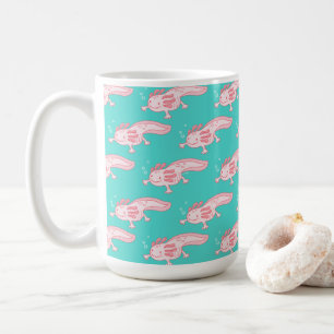 Pink Axolotl Pattern Coffee Mug