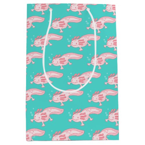 Pink Axolotl Pattern Medium Gift Bag