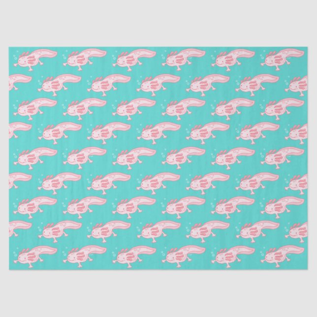 Pink Axolotl Pattern Tissue Paper (Front)