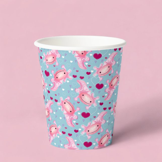 Pink Axolotls  Paper Cups (Creator Uploaded)