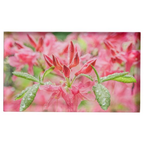 Pink Azalea Buds Spring Flowers Place Card Holder