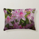 Pink Azalea Bush Spring Floral Accent Pillow