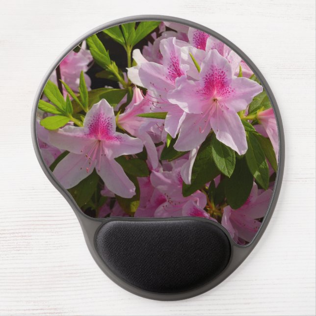 Pink Azalea Bush Spring Floral Gel Mouse Pad (Front)