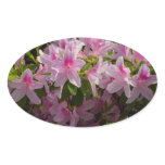 Pink Azalea Bush Spring Floral Oval Sticker