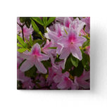 Pink Azalea Bush Spring Floral Pinback Button