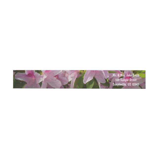 Pink Azalea Bush Spring Floral Wrap Around Label (Individual)