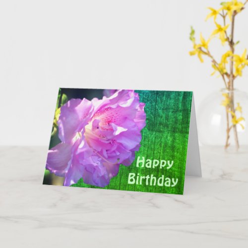 Pink Azalea Flower Birthday Card