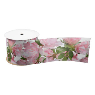 Pink Azalea Flowers Wedding Craft Ribbon