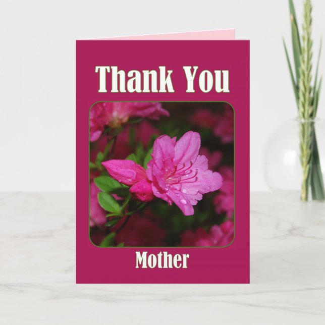 Pink Azalea Mother Thank You Blank (Front)