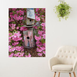 Pink Azalea Surround Bird House Foam Board