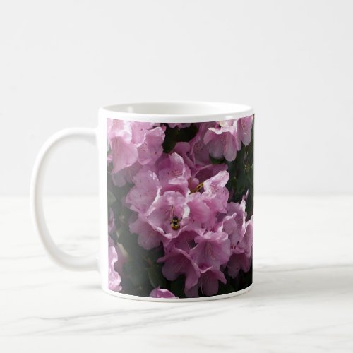Pink Azaleas  Bee Rhododendron Garden Flowers Coffee Mug