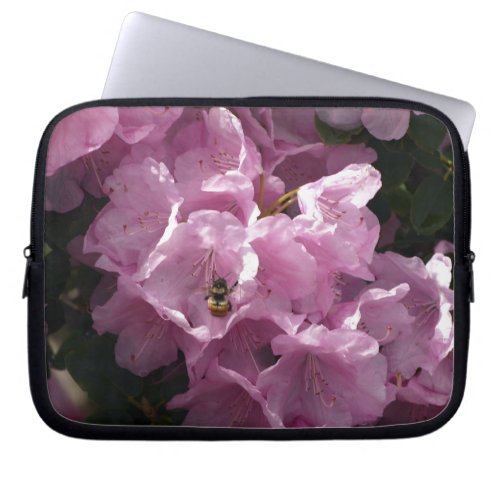 Pink Azaleas  Bee Rhododendron Garden Flowers Laptop Sleeve