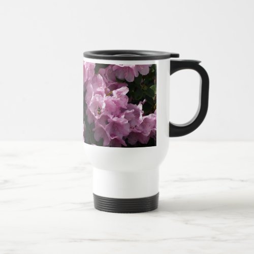 Pink Azaleas  Bee Rhododendron Garden Flowers Travel Mug