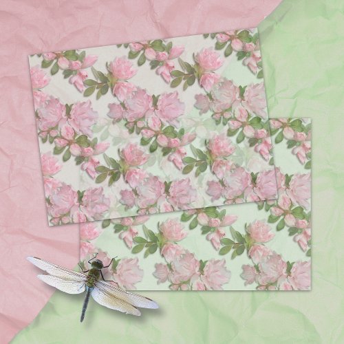 Pink Azaleas Floral Pattern Tissue Paper