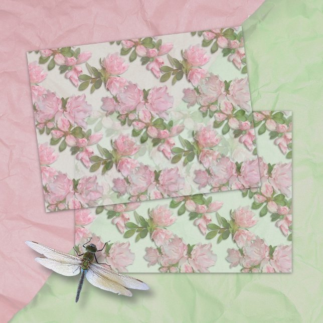 Pink Azaleas Floral Pattern Tissue Paper (Creator Uploaded)