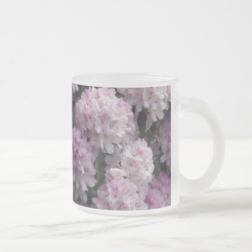 Pink Azaleas Rhododendron Garden Flowers Frosted Glass Coffee Mug