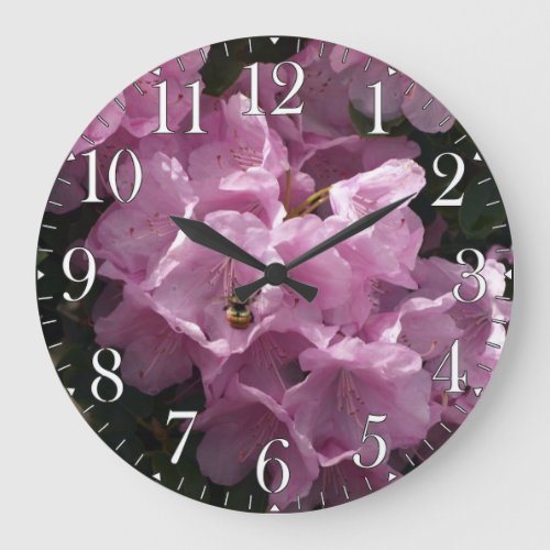 Pink Azaleas Rhododendron Garden Flowers Large Clock