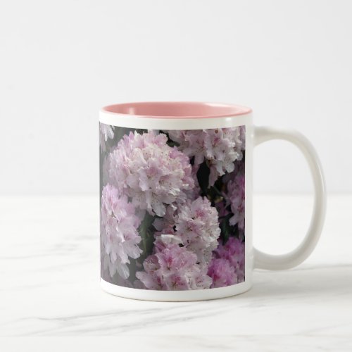Pink Azaleas Rhododendron Garden Flowers Two_Tone Coffee Mug