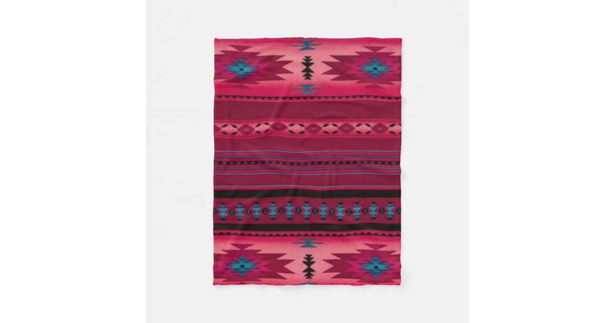 pink-aztec-print-fleece-blanket-zazzle