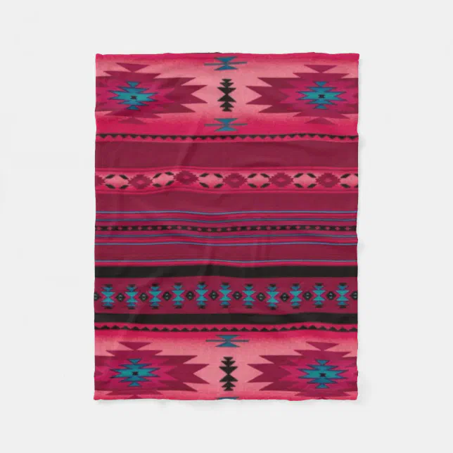 pink-aztec-print-fleece-blanket-zazzle