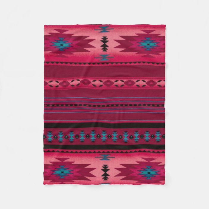 PINK Aztec Print Fleece Blanket