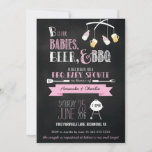 Pink Babies, Beer &amp; Bbq Baby Shower Invitation at Zazzle
