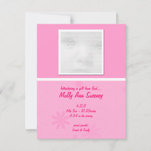 Pink Baby Announcement Cards