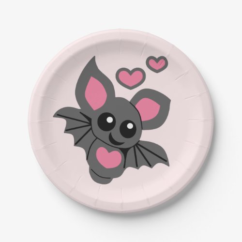 Pink Baby Bat Paper Plates